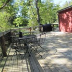 View of deck at Grinnell Mill Historic Bed and Breakfast in Yellow Springs, Ohio